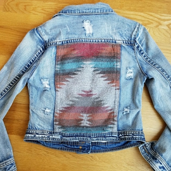 White Crow Jackets & Blazers - White Crow Distressed Southwest Jean Jacket